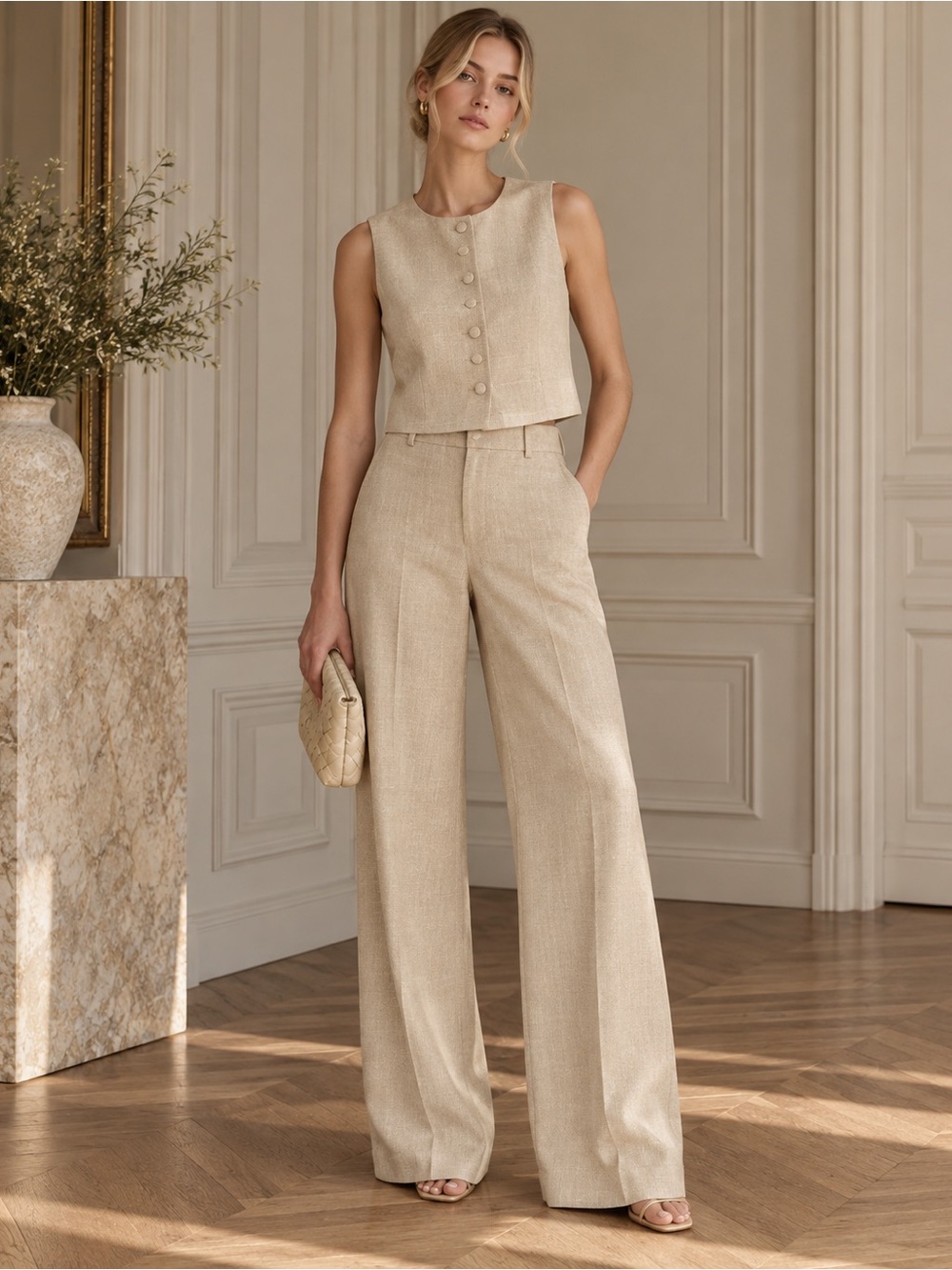 Sezane Tan Pantalone Giovanni Trousers, Size 34